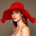 thumbnail image 2 of Fewfanhot Women Extra Wide Wavy Brim Sun Hat, UPF Foldable Pleated Beach Bucket Hat Windproof Chin Strap, 2 of 8