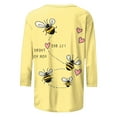 thumbnail image 4 of Vekome Bee Day Womens Blouses 3/4 Sleeve Plus Size Pullover Tops Loose Crewneck Holiday Tee Shirts Holiday Blouses, 4 of 5