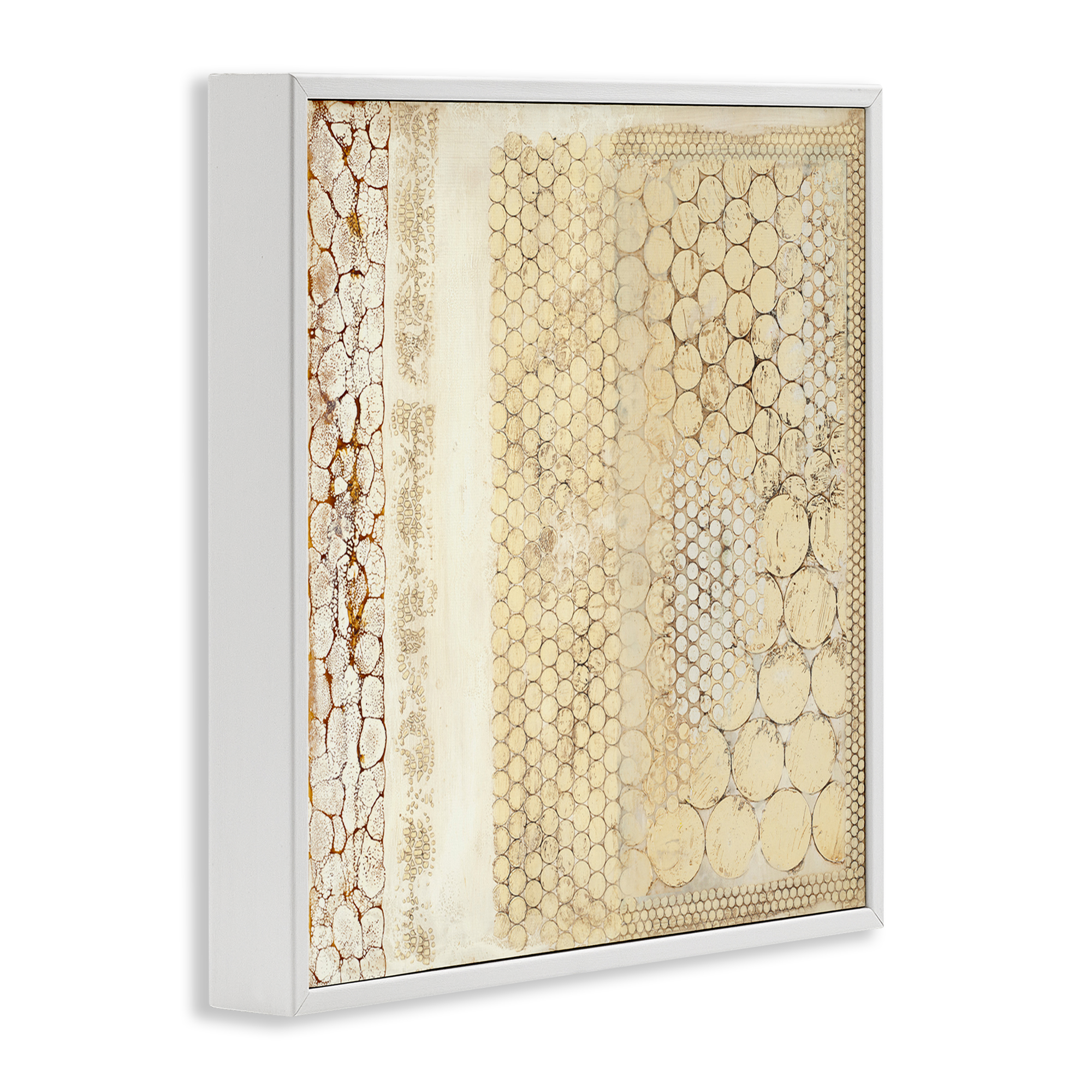 Stupell Industries Rustic Country Geometric Abstract Painting White Framed Art Print Wall Art, 24 x 24