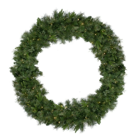 5' Pre-Lit Cashmere Mixed Pine Commerical Artificial Christmas Wreath - Warm White LED Lights