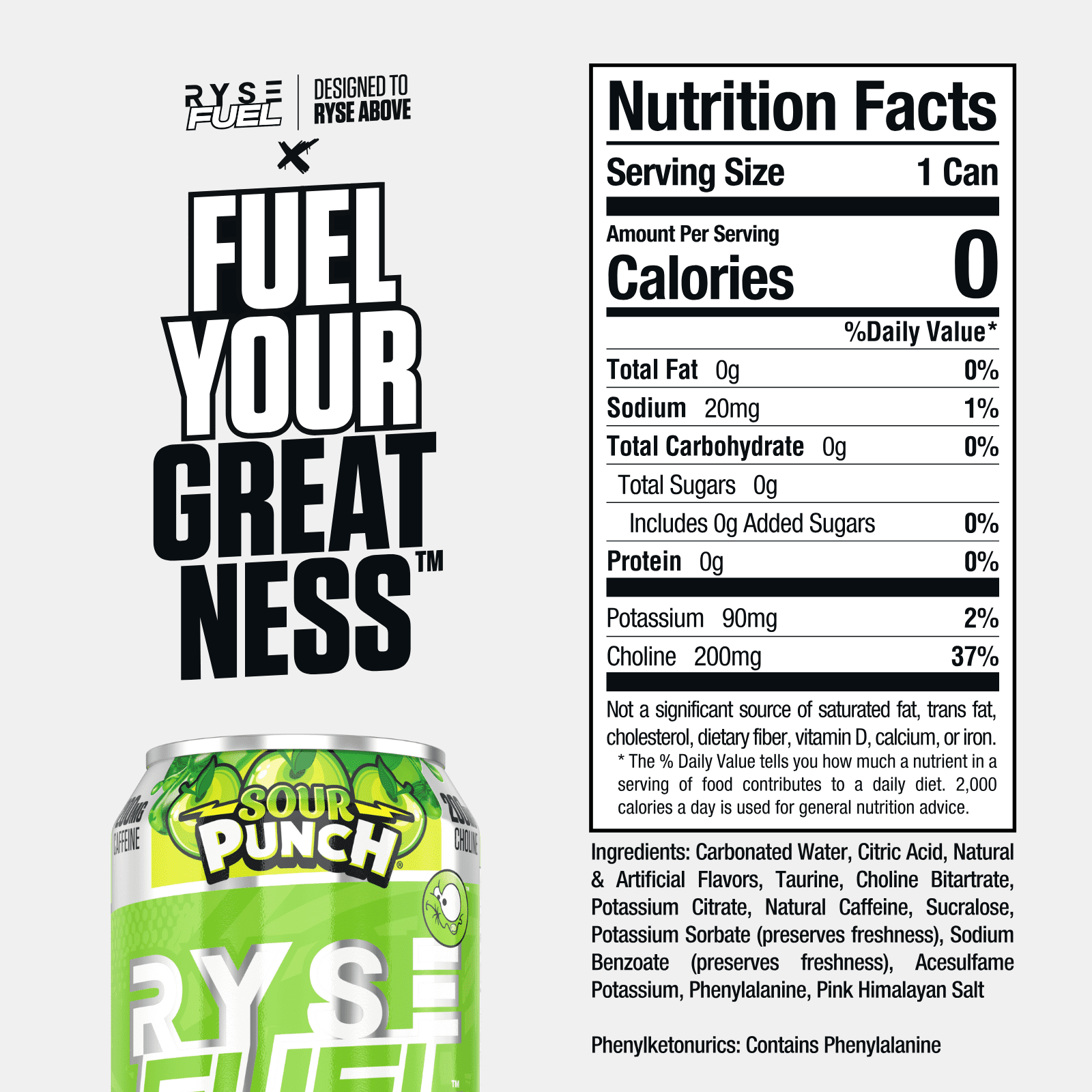 RYSE Energy Sour Punch Green Apple