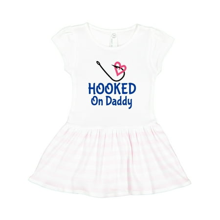 

Inktastic Fishing Hooked on Daddy Gift Toddler Girl Dress