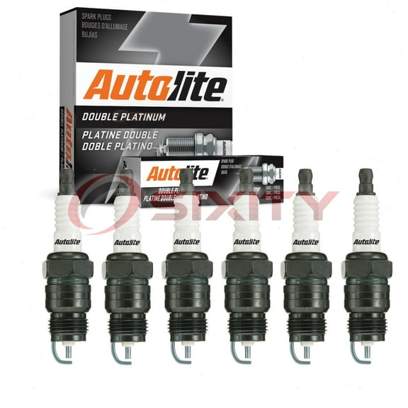 6 pc Autolite APP5125 Double Platinum Spark Plugs for 41-823 Ignition Wire Secondary Fits select: 1987-1996 FORD F150, 1987-1996 FORD ECONOLINE