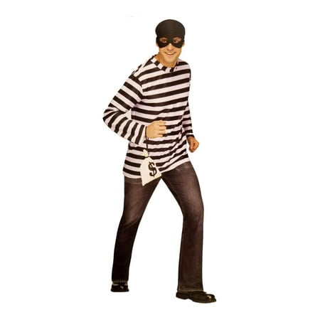 Mens FW Burglar Costume Robber Thief Outfit X Large