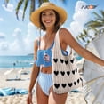 thumbnail image 2 of SUOSDEY Summer Beach Tote Bag for Women with Heart Knit,Hollow Crochet Shoulder Bag Aesthetic Boho Hobo Bag, 2 of 7