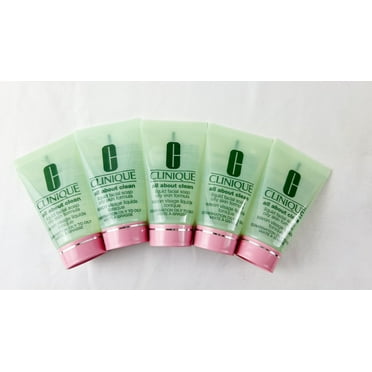 Lot x 5pcs Clinique All About Clean Liquid Facial Soap Oily Skin Formula, 1oz/30ml(EA), Total: 5oz/150ml Unboxed
