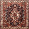 thumbnail image 1 of Ahgly Company Machine Washable Indoor Square Traditional Saffron Red Area Rugs, 7' Square, 1 of 7
