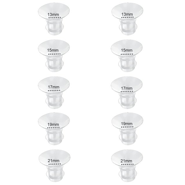 Insertos de brida 13/15/17/19/21 mm 10 piezas, compatibles con Momcozy S12 Pro/S9 Pro/S12/S9 taza de extractor de leche portátil