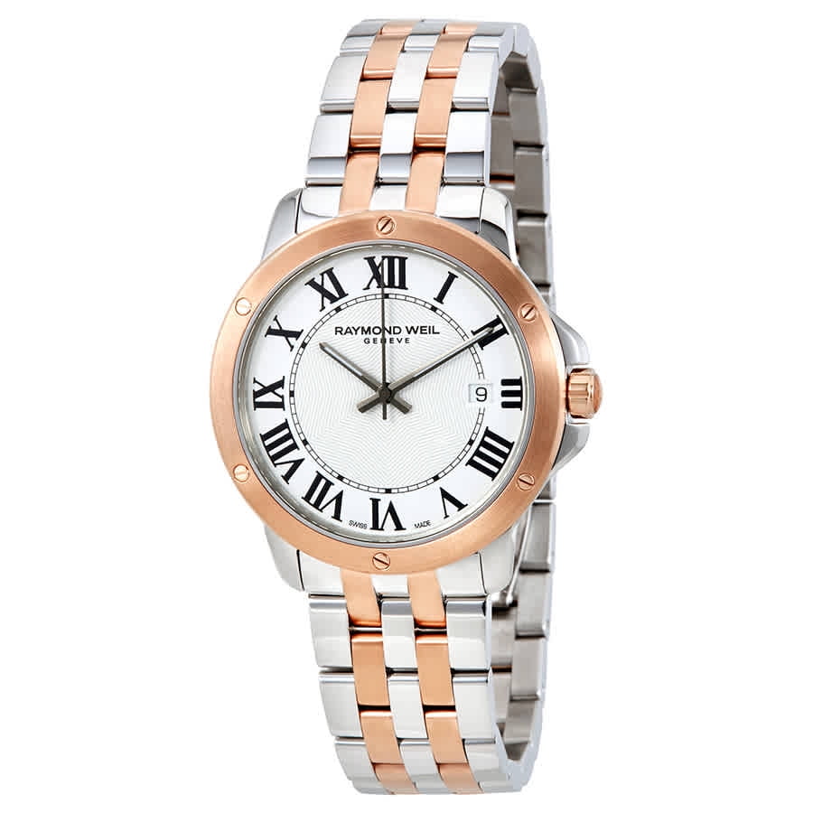 Raymond Weil Tango Silver Dial 18kt Gold and Steel Ladies Watch 