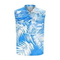 thumbnail image 3 of Chiccall Mens Hawaiian Tank Tops Tropical Beach Graphic Sleeve Shirts Floral Button Down V Neck Pockets Summer Tee Tops M Sky Blue, 3 of 5
