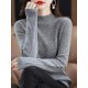 thumbnail image 1 of Suéter de cachemira 100 % lana para mujer, suéter de punto, jersey de cuello alto de manga larga, ropa de otoño e invierno, jersey cálido, 1 of 5