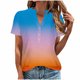 thumbnail image 1 of Camisetas de Verano para Mujeres Casual Camiseta con Cuello en V Botón Arriba Suelto, Camisetas de Mujer Casual para Primavera Verano, 1 of 5