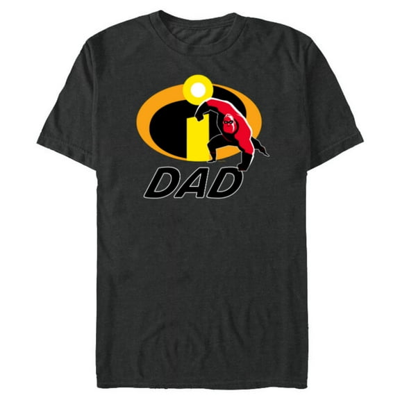 Disney and Pixar’s The Incredibles Mr. Incredible Dad Family - Short Sleeve Blended T-Shirt for Adults - Customized-Dark Heather