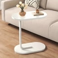 thumbnail image 4 of Multifunctional C-Shaped Side Table, Height Adjustable Rolling Table, Sturdy Metal Frame, Space Saving Compact Coffee Table for Living Room Bedroom(White), 4 of 5