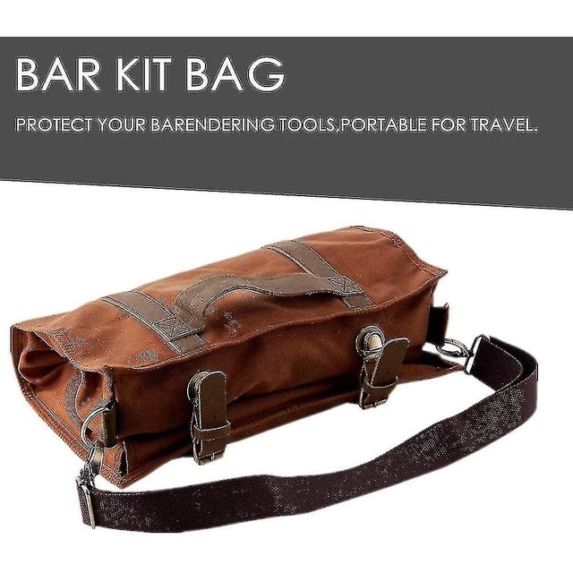 Bolsa de barra portátil con correa para el hombro para viajes, bolsa enrollable para juego de utensilios de bar de fácil transporte