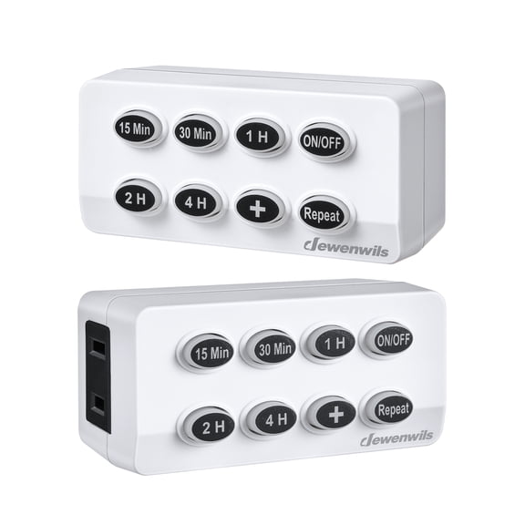 DEWENWILS Programmable In-Wall Digital Timer Switch, 16-On/Off Programs, Countdown (1min-99h59min) & Random & DST, Single-Pole/3-Way, Neutral Wire Required, ETL Listed, White