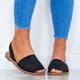 thumbnail image 1 of Womens Menorcan Flat Pumps Summer Casual Peep Toe Sandals Shoes, 1 of 5