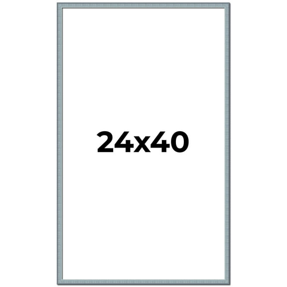 24x40 Frame Blue Scuffed Farm Board Solid Wood Picture Frame Width 0.75 Inches | Interior Depth 0.5