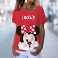 thumbnail image 2 of Women Disney Mickey Mouse Minnie 3D Print T-Shirt Loose Short Sleeve T-Shirt Top Fashion Ladies Boho V-neck 3D T-shirt XS-5XLXXL Gao Jinjia LED, 2 of 2