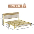 thumbnail image 4 of TROPOW Queen Bed Frame,Led Light and Charging Station, Platform Bed with Headboard and Storage, Noise Free, Easy Assembly, White＆Gold, 4 of 9
