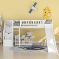 thumbnail image 2 of Bellemave Twin Size Loft Bed with Slide and Stair,Solid Wood Low Loft Bed with Storage Drawers and Guardrails for Teens Bedroom(White), 2 of 12
