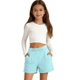 thumbnail image 4 of Girls Athletic Casual Shorts Loose Fit Breathable Playwear Comfortable Elastic Waistband for Sports Outdoor Activities Gymnastics Pants 8-9 Years, 4 of 4