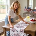 thumbnail image 4 of Ouuluon 4th of July Table Runner USA Flag Themed Table Cover, 72 inch Linen Vintage Printed Table Scarf for Independence Day Restaurant Holiday, 4 of 8