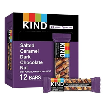 KIND Gluten Free Salted Caramel & Dark Chocolate Nut Snack Bars, 1.4 oz, 12 Count Box
