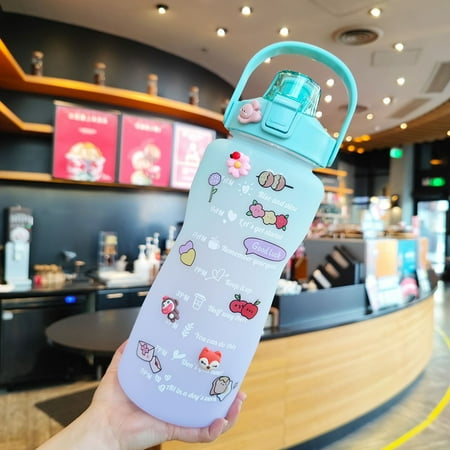 

2000ML Gradient Color Portable Water Bottle With Time Scale