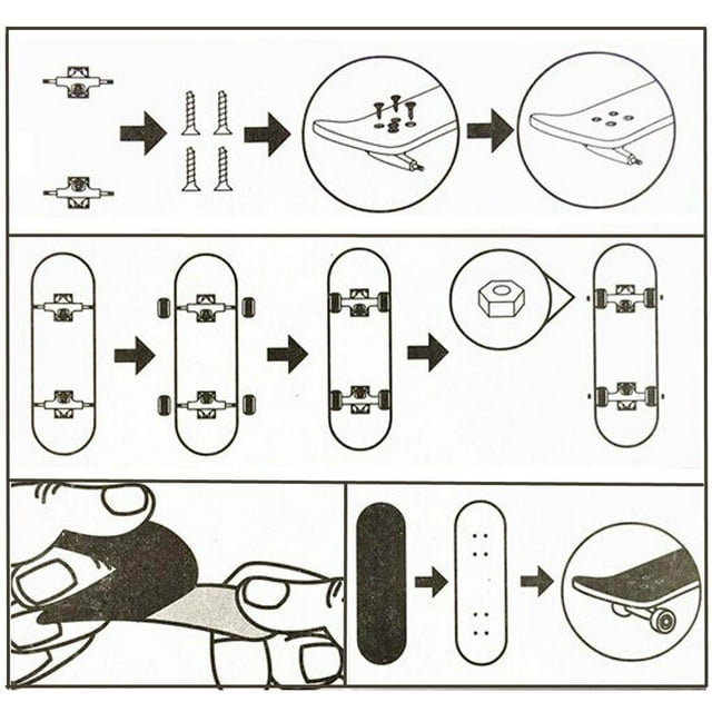 serony Mini Fingerboard Professional Fingers Skateboard Maple Wood DIY Assembly Skate Boarding Toy Christmas Gift For Children