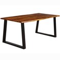 thumbnail image 1 of Gymax Table à Manger Rectangulaire en Bois d'Acacia Mobilier Rustique Intérieur et Extérieur, 1 of 10