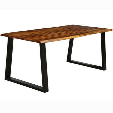 Gymax Rectangular Acacia Wood Dining Table Rustic Indoor &Outdoor
