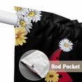 thumbnail image 4 of Swag Valance Curtains for Windows, Black Gnomes Daisy Light Filtering Kitchen Curtains with Rod Pocket, Pastoral Country Garden Floral Window Treatment Valances for Living Room, 36x45 - 2 PCS, 4 of 9
