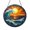 Acrylic 3.5 Inch, variant on Fantasy Coastal Beach Sunset Stained Glass Decorative Suncatcher, Seaside Window Hanging Art Panel Accent for Ocean Inspired Home