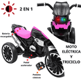 thumbnail image 2 of Moto Montable Eléctrica para Niños Triciclo Híbrido con Luces y Sonido Recargable 6v Soporta hasta 30 kg - Rosa, 2 of 8