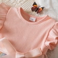 thumbnail image 3 of Girls Ruffle Sleeve Princess Dress Gradient Tulle Dress Satin Bow Waist Dress Birthday Party Pageant Dress Flowy A Line Silhouette Dress For Girls Pink 5Y, 3 of 3