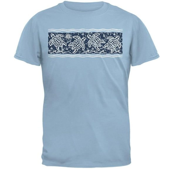 Marble Turtles Mens T Shirt Light Blue MD