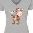 thumbnail image 4 of Inktastic Christmas Molly Moose Women's V-Neck T-Shirt, 4 of 5