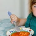 thumbnail image 2 of EeaseMX 1 juego de cuchara y tenedor de acero inoxidable, pequeño, duradero y sencillo, para bebés y niños (azul), 2 of 7