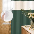 thumbnail image 4 of No Hook Shower Curtain, Pure Hunter Green Shower Curtains for Bathroom with See Through Top Window, Modern Solid Color Minimalist Art Waterproof & Washable Bath Curtain Long 72"x78", 4 of 9