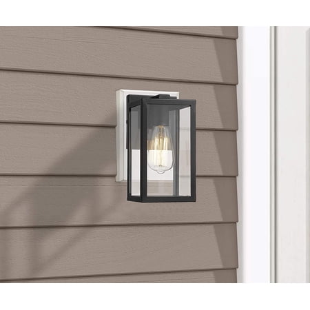 Exterior Wall Light  Outdoor Wall Mount Lighting  1-Light Outdoor Wall Sconce  Wall Lantern Fixture (Black  2 Pack)