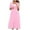 Pink, variant on WREESH Womens Long Nightgowns Cotton Pajamas Crewneck Sleepwear Zip-Up Pajamas Loungewear Black