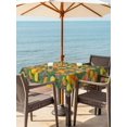 thumbnail image 4 of Square Outdoor Tablecloth with Umbrella Hole Orange Lemons Outside Table Cloth Waterproof Patio Table Cover Summer Botanical Elegant Pastoral Watercolor Zipper Tablecloths for Picnic 54x54 Inch, 4 of 8