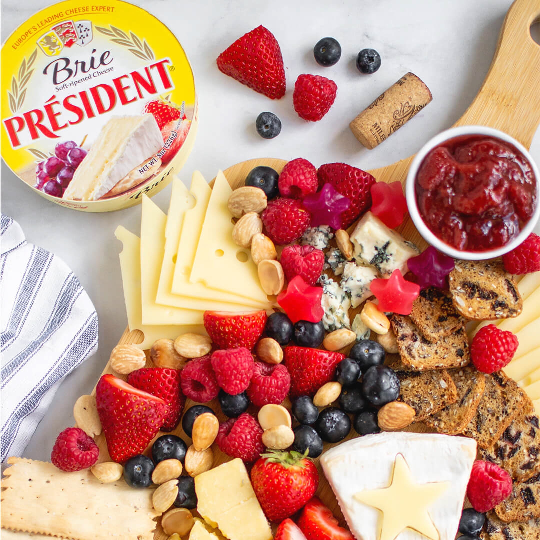 President Imported Emmental Swiss Cheese, Deli Sliced (Refrigerated)