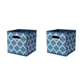 thumbnail image 4 of Cateissary Práctico organizador de cestas de tela con plegable para facilitar el transporte Cajones de tela gruesa Cubos plegables Almacenamiento Azul marino 26.5*26.5*28cm 2piezas, 4 of 6