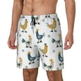thumbnail image 2 of Haiem Farm Roosters Mens Swim Trunks with Compression Liner 2 in 1 Swimming Shorts Stretch Swimwear Quick Dry,Board Shorts-Medium, 2 of 9