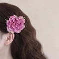 thumbnail image 4 of mdesiwst Hairpin Realistic Flowers Decor Secure Grip Lightweight Hair Clip Side Bang Hair Pin Vacation Style Hair Accessory, 4 of 8