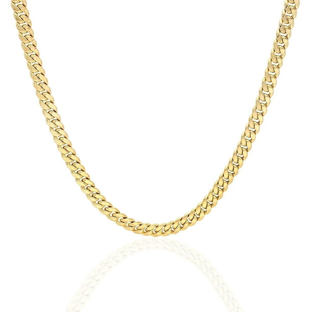 Wjd Exclusives - 10k Yellow Gold 4.6mm Hollow Miami Cuban Chain