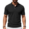 thumbnail image 6 of Mens Waffle Knit Golf Shirt Short Sleeve Collared Modern Fit Summer Business Casual Button Down Quick Dry Athletic Pullover Shirts, Soft Stretch Lightweight Breathable Tees for Daily Wear, 6 of 7