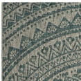thumbnail image 5 of SAFAVIEH Courtyard Josiah Floral Medallion Indoor/Outdoor Area Rug, 5'3" x 7'7", Light Grey/Teal, 5 of 7
